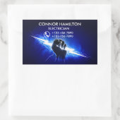 Sticker Rectangulaire Moderne Cool tendance Bleu Éclair Electricien Busi (Sac)