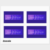 Sticker Rectangulaire Moderne Élégant Nom de Script & Monogramme Ombre V (Feuille)