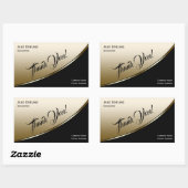 Sticker Rectangulaire Moderne Elegant Professionnel Highlight Black Gold (Feuille)