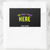 STICKER RECTANGULAIRE MODERNE ET MODERNE PERSONNALISABLE NOIR VÉRIFIÉ (Sac)