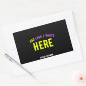 STICKER RECTANGULAIRE MODERNE ET MODERNE PERSONNALISABLE NOIR VÉRIFIÉ (Enveloppe)