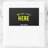 STICKER RECTANGULAIRE MODERNE ET MODERNE PERSONNALISABLE NOIR VÉRIFIÉ (Sac)