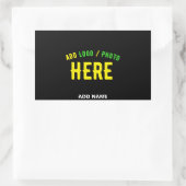 STICKER RECTANGULAIRE MODERNE ET MODERNE PERSONNALISABLE NOIR VÉRIFIÉ (Sac)