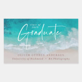 Sticker Rectangulaire Moderne graduation plage de l'océan script moderne (Devant)