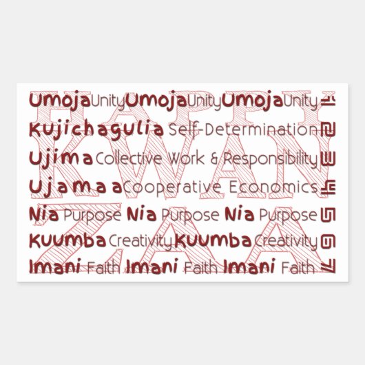 Sticker Rectangulaire Moderne Happy Kwanzaa (Devant)
