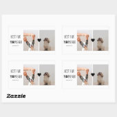 Sticker Rectangulaire Moderne Meilleur Fur Maman | Photo de chien (Feuille)