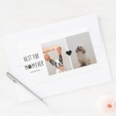 Sticker Rectangulaire Moderne Meilleur Fur Maman | Photo de chien (Enveloppe)