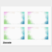 Sticker Rectangulaire Moderne Modèle Vierge Abstrait Personnalisable Ble (Feuille)