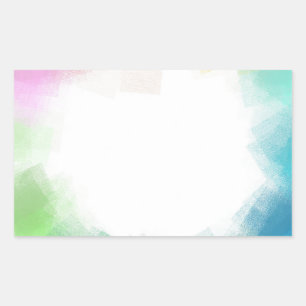 Sticker Rectangulaire Moderne Modèle Vierge Abstrait Personnalisable Ble