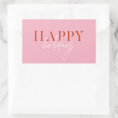 Sticker Rectangulaire Moderne Retro Clair Pink Script Vacances (Sac)