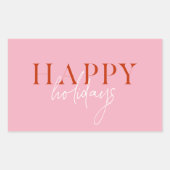 Sticker Rectangulaire Moderne Retro Clair Pink Script Vacances (Devant)