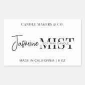 Sticker Rectangulaire Moderne Script Professional Bougie noir blanc (Devant)