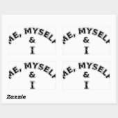 Sticker Rectangulaire Moi-Même Et Je Typographie (Feuille)