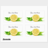 Sticker Rectangulaire Moitié de citron (Feuille)