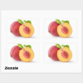 Sticker Rectangulaire Moitiés de pêche (Feuille)