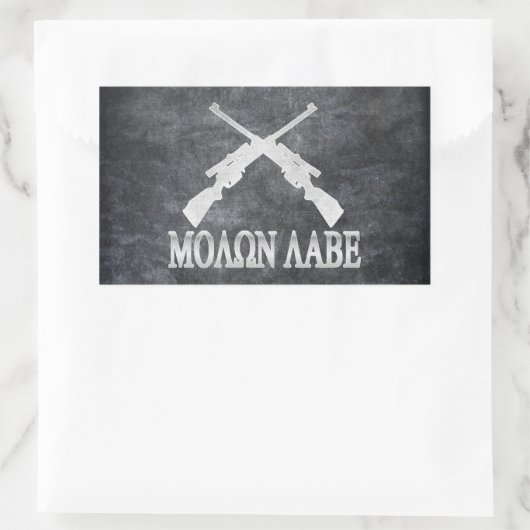 Sticker Rectangulaire Molon Labe (Sac)