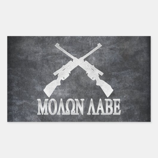 Sticker Rectangulaire Molon Labe (Devant)