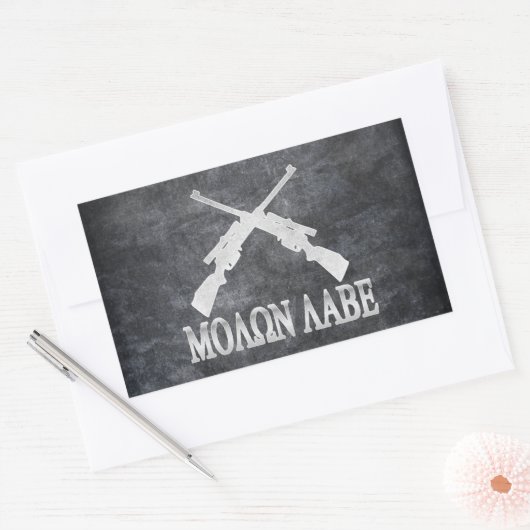 Sticker Rectangulaire Molon Labe (Enveloppe)