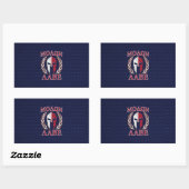 Sticker Rectangulaire Molon Labe Guerrier Masque bleu fibre de carbone I (Feuille)