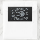 Sticker Rectangulaire Molon Labe Spartan Warriers Laurels Noir (Sac)