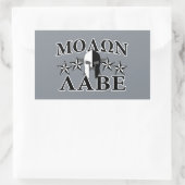 Sticker Rectangulaire Molon Labe Spartan Warrior 5 étoiles Noir Blanc (Sac)