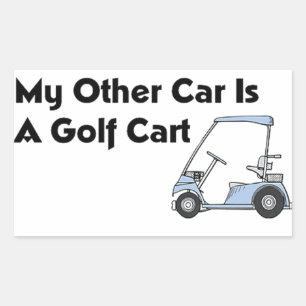 Sticker Rectangulaire Mon autre voiture est un panier de golf