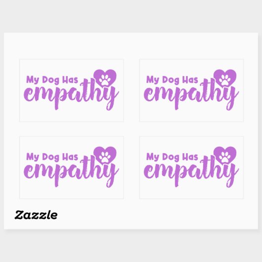 Sticker Rectangulaire Mon Chien A L'Empathie (Feuille)