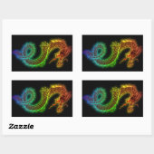 Sticker Rectangulaire Mon chien de garde est un dragon (Feuille)