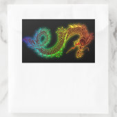 Sticker Rectangulaire Mon chien de garde est un dragon (Sac)