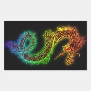 Sticker Rectangulaire Mon chien de garde est un dragon