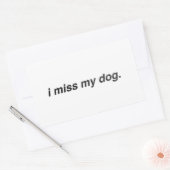 Sticker Rectangulaire mon chien me manque (Enveloppe)