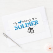 Sticker Rectangulaire Mon Coeur Appartient À Un Soldat (Enveloppe)