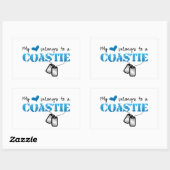 Sticker Rectangulaire Mon coeur appartient à une Coastie (Feuille)