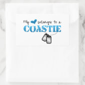 Sticker Rectangulaire Mon coeur appartient à une Coastie (Sac)