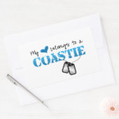 Sticker Rectangulaire Mon coeur appartient à une Coastie (Enveloppe)