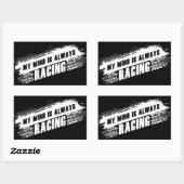 Sticker Rectangulaire Mon esprit est toujours la course automobile pour  (Feuille)