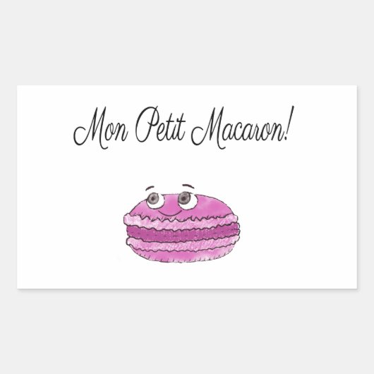 Sticker Rectangulaire Mon Petit Macaron (Devant)