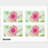 Sticker Rectangulaire Mon XOXO Little Princess Floral Art Design d'impre (Feuille)