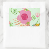 Sticker Rectangulaire Mon XOXO Little Princess Floral Art Design d'impre (Sac)