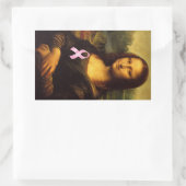 Sticker Rectangulaire Mona Lisa Au Ruban Rose (Sac)