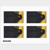 Sticker Rectangulaire Mona Lisa cachée derrière la burqa (Feuille)