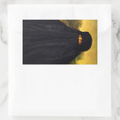 Sticker Rectangulaire Mona Lisa cachée derrière la burqa (Sac)