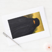 Sticker Rectangulaire Mona Lisa cachée derrière la burqa (Enveloppe)