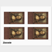 Sticker Rectangulaire Mona Lisa dans les lunettes de lecture (personnali (Feuille)