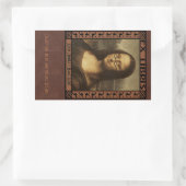 Sticker Rectangulaire Mona Lisa dans les lunettes de lecture (personnali (Sac)