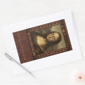 Sticker Rectangulaire Mona Lisa dans les lunettes de lecture (personnali (Enveloppe)