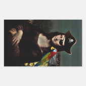 Sticker Rectangulaire Mona Lisa pirate avec cache-œil (Devant)