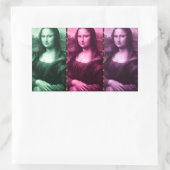 Sticker Rectangulaire Mona Lisa Poster de animal rose rose violet (Sac)