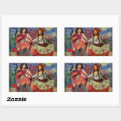 Sticker Rectangulaire Mona Lisa Romantic Funny Art coloré (Feuille)