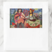 Sticker Rectangulaire Mona Lisa Romantic Funny Art coloré (Sac)